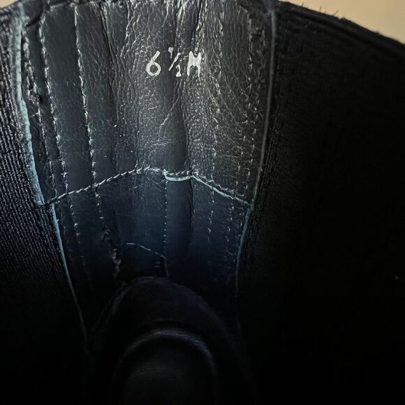 Stuart Weitzman Black Leather Flared Fashion Ankle Boots Elastic Shaft Women 6.5 - Picture 14 of 16